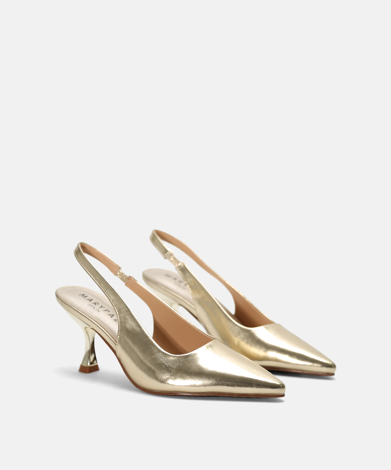 Sapato salto aberto dourado image number null